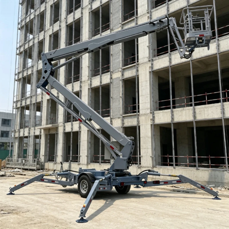 Customized Boom Man Lift 16m 18m 24m Articulated Towable Boom Lift Electric Power Aerial Man Lift with CE Certificate