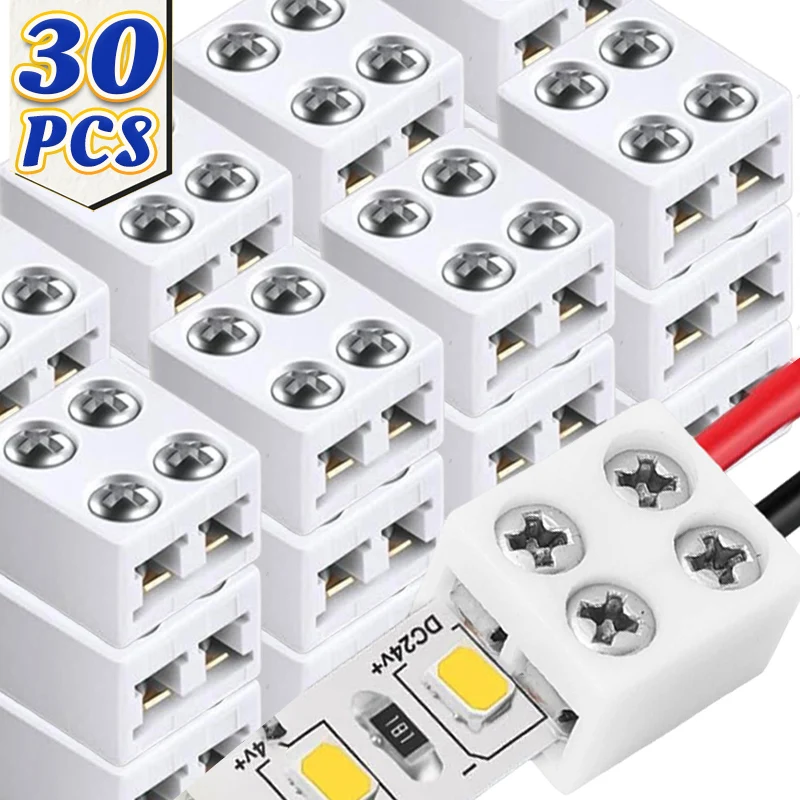2 Pin LED Strip Connectors Solderless Quick Splice Plugs Wiring Terminals Buckles for Led Tape Ice String Lights Extension Cable