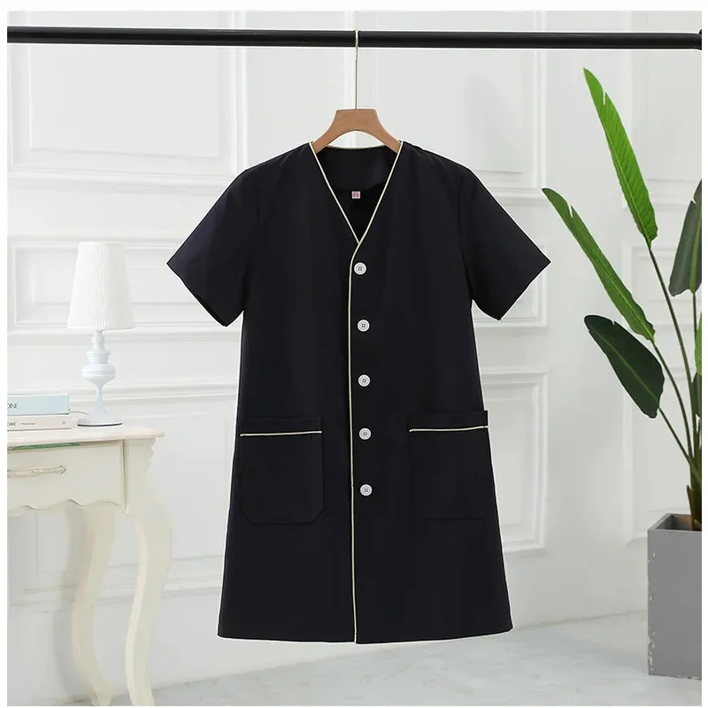 プラスサイズ白衣ショートドクターナースドレス長袖医療制服白ジャケット調節可能なウエストベルト付き kn.7