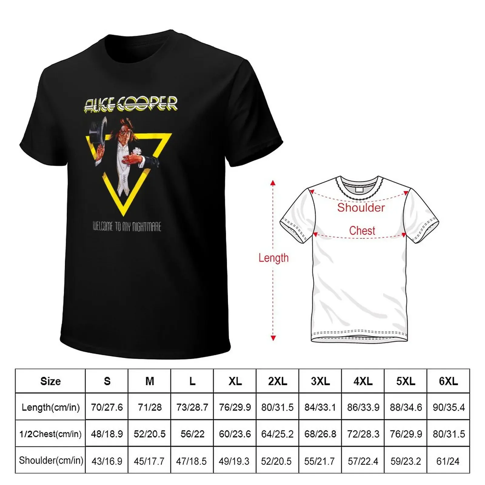 Cooper – Welcome To My Nightmare Yellow Triangle T-Shirt anime clothes oversizeds Aesthetic clothing men clothing