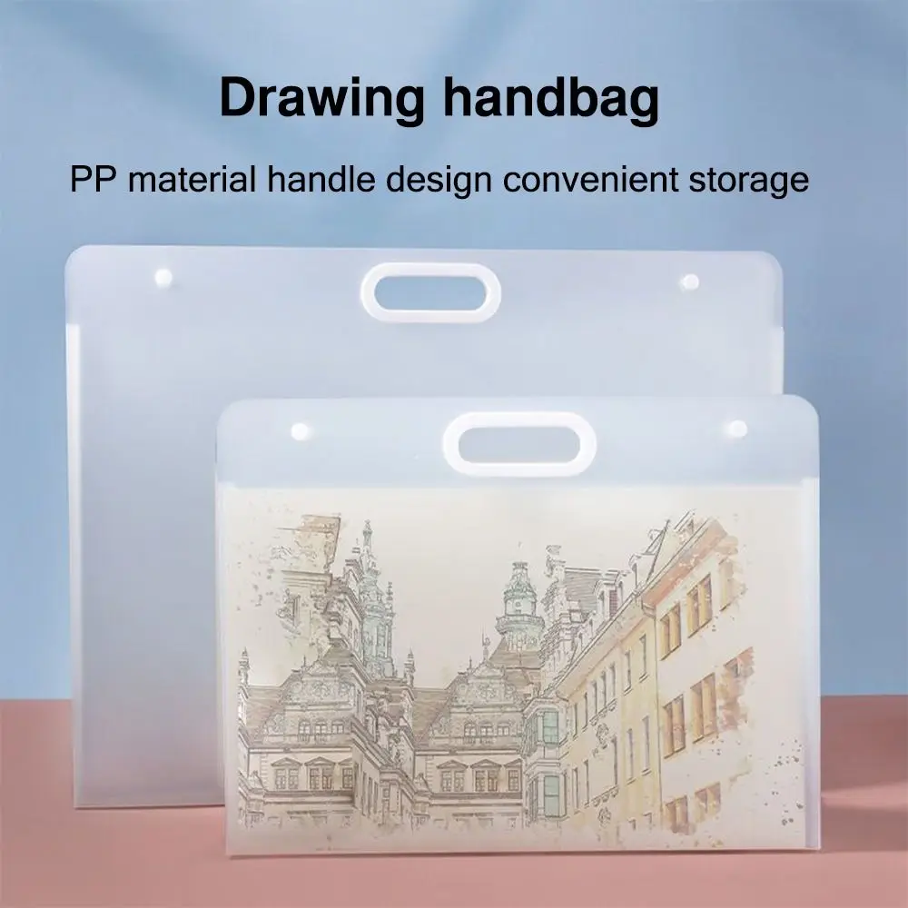 

Transparent A2/A3/A4 File Folder Waterproof 4K/8K/16K Painting Paper Storage Bag Portable 4K/8K/16K Paper Organizer Student Gift