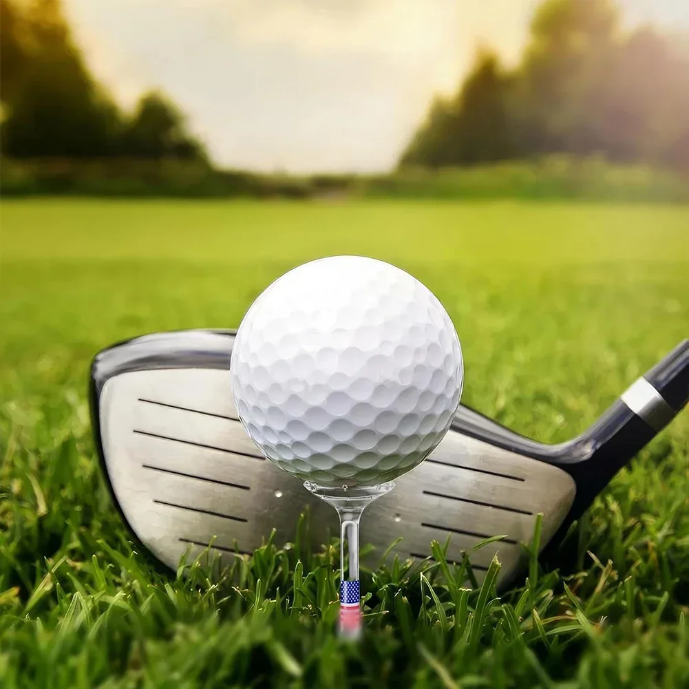 TINSOL 10 Stück lange Golf-Tees, unzerbrechlich, 83 mm, transparent, mit amerikanischer Flagge, reduziert Reibung und seitliches Drehmoment, Golf-Zubehör – Detail 6