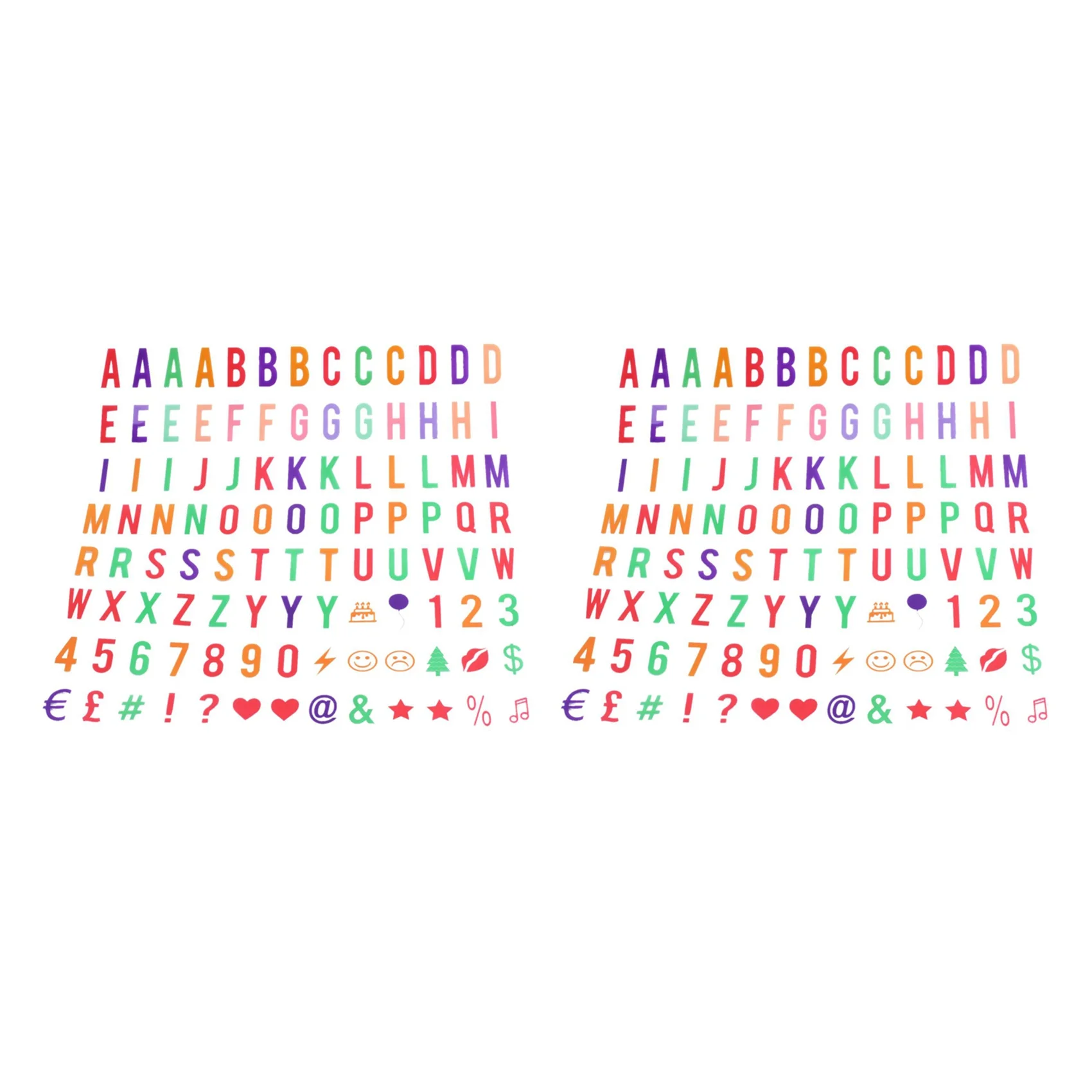 AA05 Letter & Symbol Pack For A4 Cinematic Light Up Sign Box Cinema LED Letter Lamp (208 Multicolor Letters And Symbols)