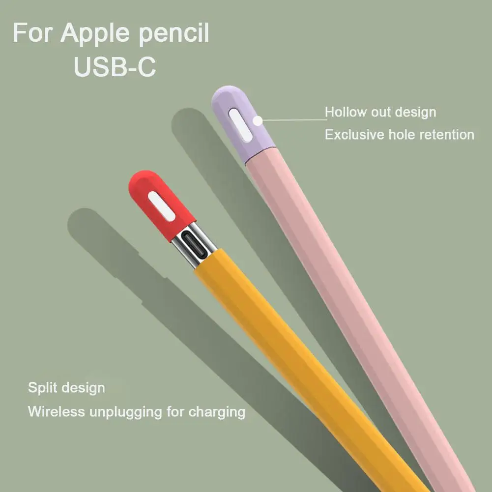 For Apple Pencil Case & USB-C Cap Anti-slip Stripe Wireless Charging Tether For IPad Tablet Touch Pen Sleeve Covers