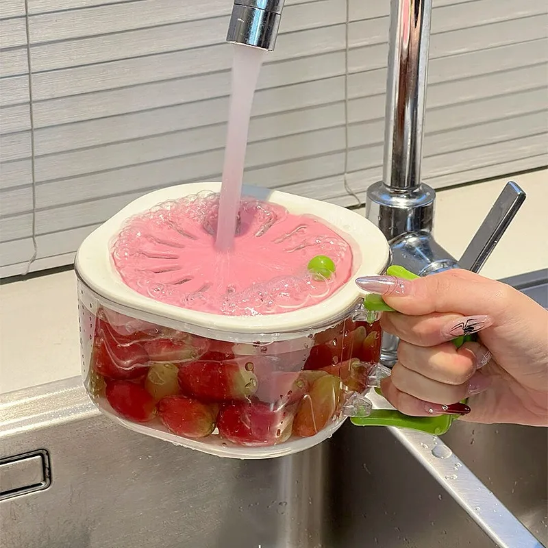 

Portable Fruit Cleaning Basin - Creative and Convenient Design, Easy To Use - Suitable for Families and Carry Around!