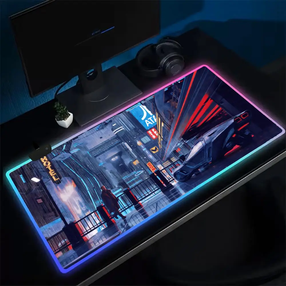 

Blade Runner 2049 Mouse Pad Anime Gaming Mouse Pad LED Table Pads Backlit Rubber Desktop XXL RGB Desk Mats