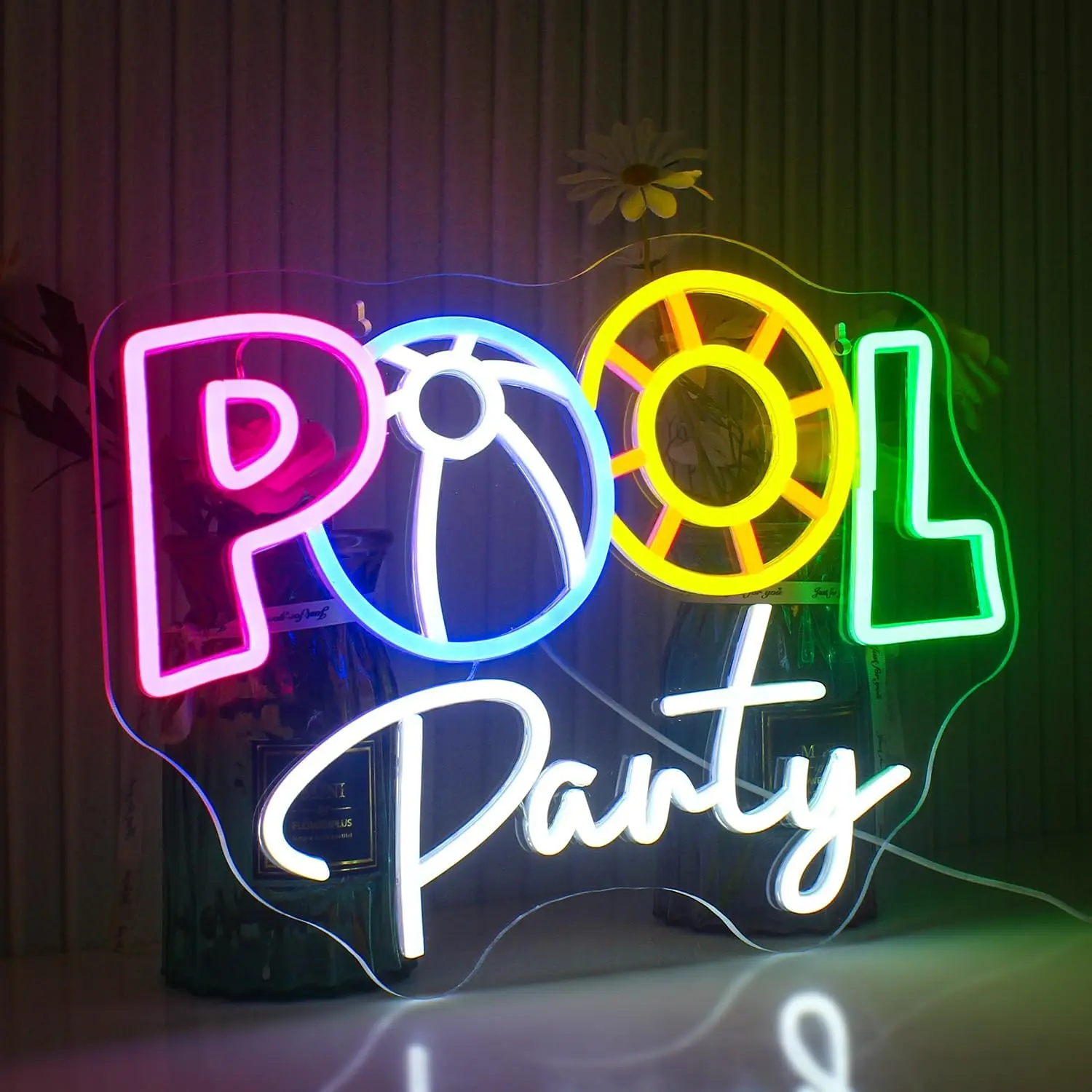 

Pool Party Gym Neon Sign LED Swimming Light for Wall Bathroom Decor Home Living Room Gaming Art Office Hotel Pub Room Handmade