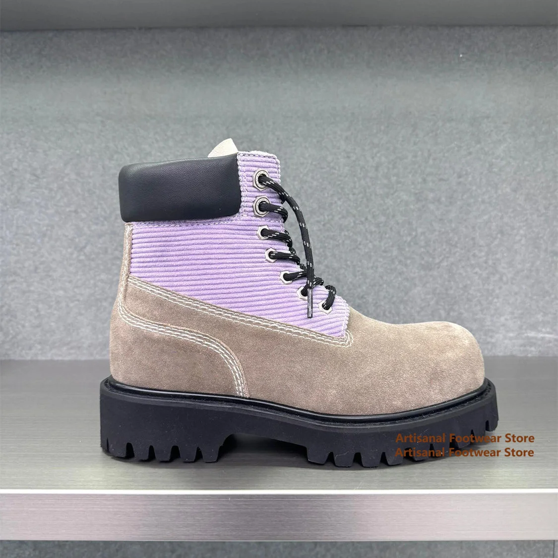 Candy Colored Men's Boots Lace-Up High-Top Trendy Outdoor Hiking Boots Luxury Designer Handmade Height Increased Men Boots