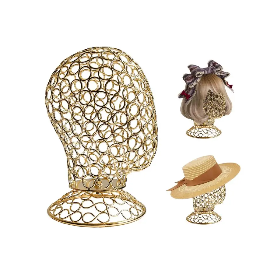 

Подставка для головы парика Металлическая полая подставка для головы манекена Подставка для шляпы Держатель для парика, подставка для модели дисплея парика Подставка для париков, шапок, кепок,