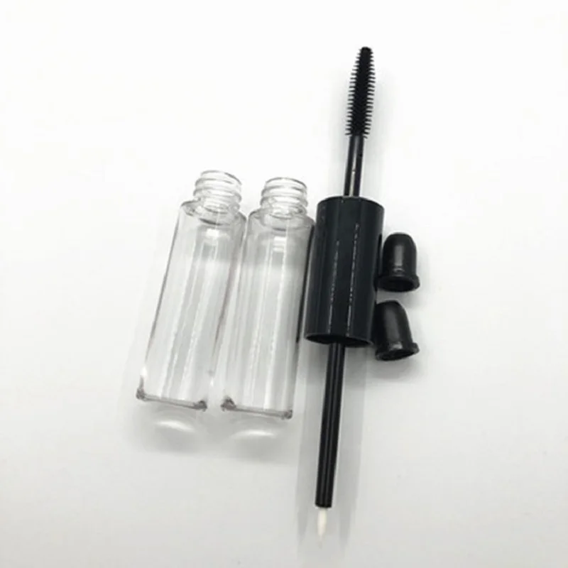 8ml+8ml Empty Container Liquid Eyelash Eyeliner Lip Gloss Bottle Double-headed Clear Black Tube Refillable Big Capacity Cosmetic