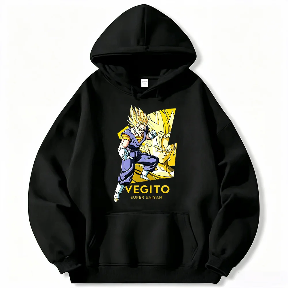 Bandai Dragon Ball Men's Hooded Sweatshirt Son Goku Anime Sweatshirt High‑Quality Autumn and Winter Warm Men's Sports Shirt