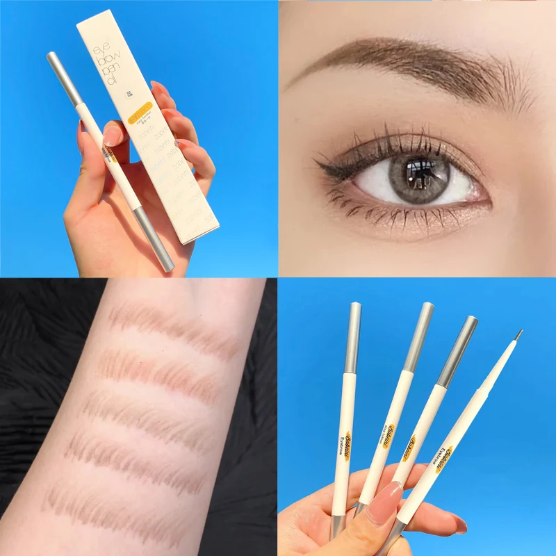 Waterproof Eyebrow Pencil Ultra-fine Non Smudge Dark Brown Grey Color  Double Head Eyebrows Pen Professional Women Makeup 1PCS