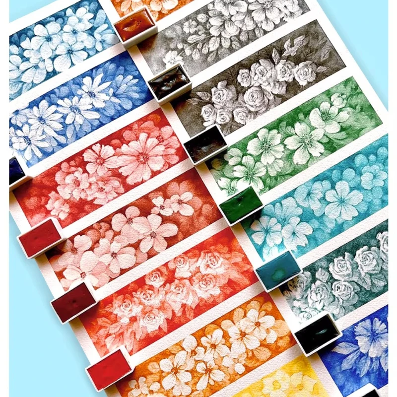 3.8ML Solid Watercolor Pigment Art Students' Painting Doodle Create Coloring Outdoor Sketching Portable Solid Watercolor Paints