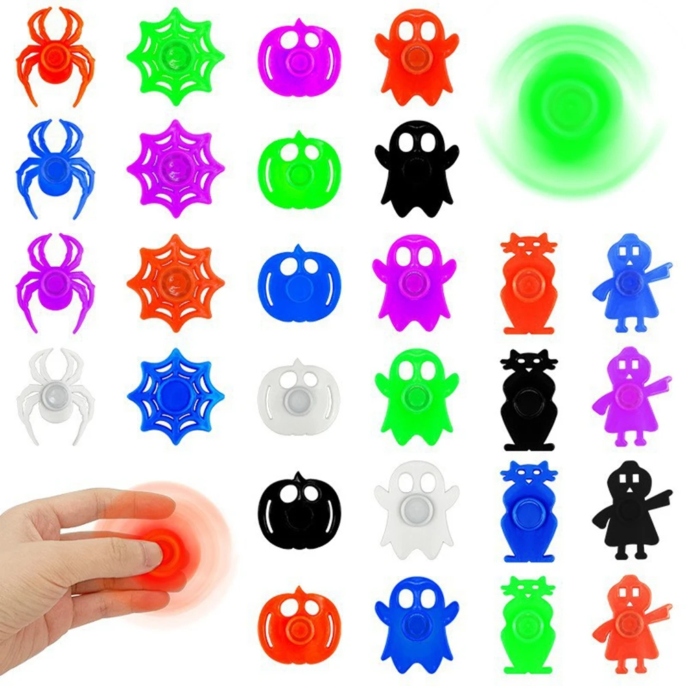 12/24PCS for Kids Adults Mini Hand Fidget Toys Spinner Spider Ghost Pumpkin Stress Relief Sensory Toys Party Favors Gifts