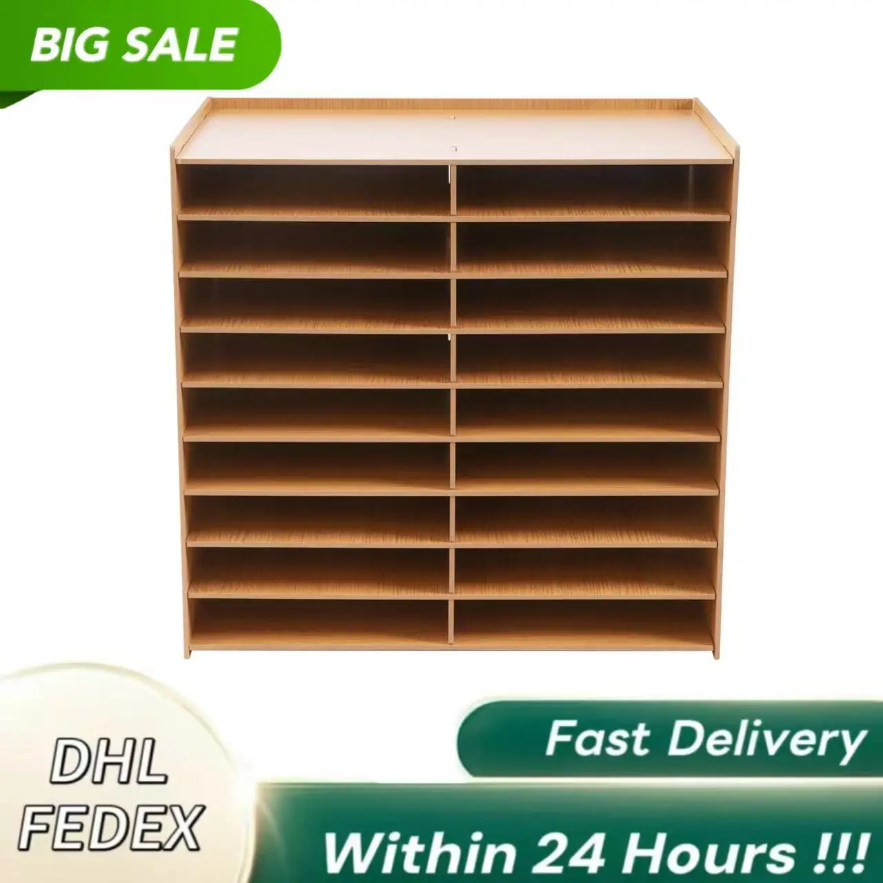 

Настольный органайзер для файлов с 9 слоями и 18 отделениями. Строительство из дубового дерева высокой плотности. Компактная и простая установка.