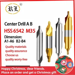 RL HSS Center Drill Set Type A And Type B 60-degree cobalt M35 stainless steel center drill Guide 1-6mm For Wood Metal