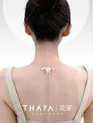 Thaya Vintage Moth Pendant Necklace For Women Original Design Choker Silver Plated Colar Chain Necklace Engagement Fine Jewelry