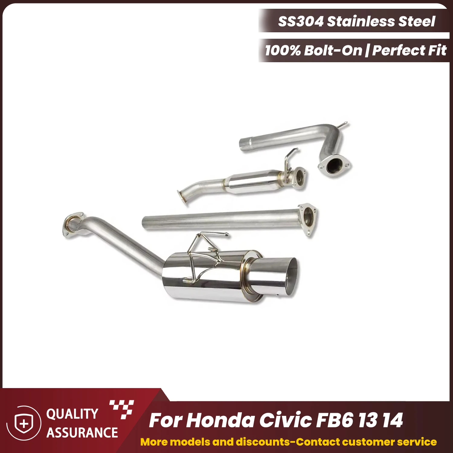 

ECCF Catback Exhaust For Honda Civic FB6 13 14 Aggressive Exhaust Sound Performance Upgrade Easy Installation