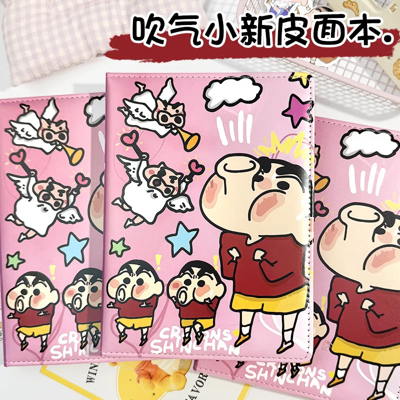 

New Crayon Shin chan A5 Notebook Cartoon Office Leather Notebook Student Full Color Pages Handbooks Diary Books Girl Gifts