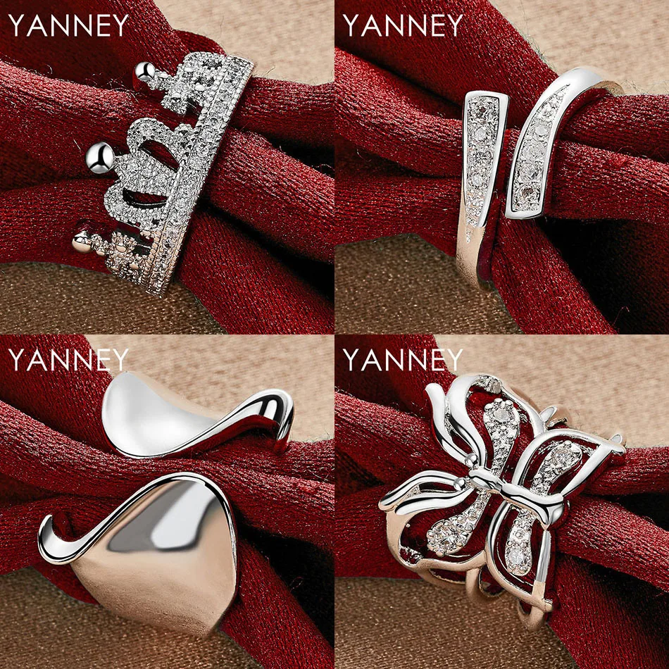 

Luxury 925 Sterling Silver Open End Exquisite Butterfly Crown Ring Women Wedding Gift Jewelry Accessories Party Charm