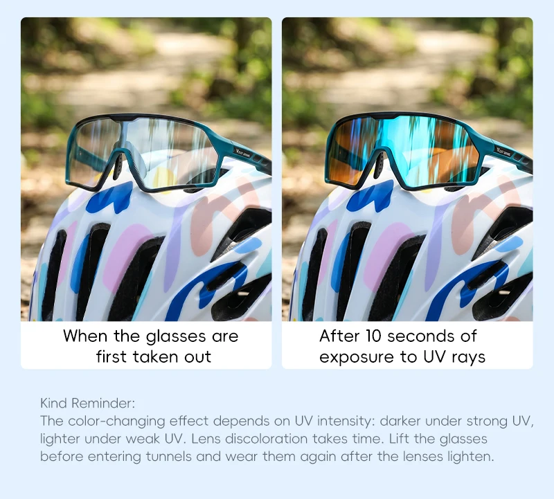 WEST BIKING Photochrome Fahrradbrille für Jungen und Mädchen, TR90 Sportsonnenbrille, UV400, mit flexiblem Rahmen und verstellbarem Nasenpolster – Detail 7