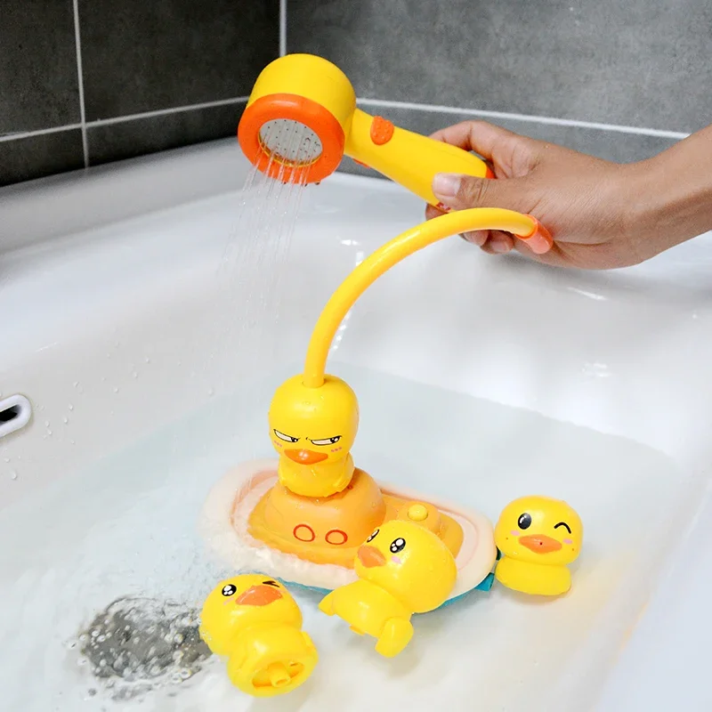 New Bath Toys Baby Water Game Pirate Ship Duck Model Faucet Shower Electric Spray for Kids Swimming Bathroom Baby Toys Gifts