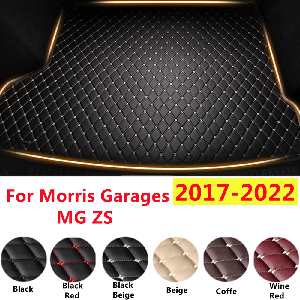 SJ XPE Leather Car Trunk Mats Fit For Morris Garages MG ZS 2022 2021 2020 2019 2018 2017 Waterproof Cargo Liner Boot Carpets