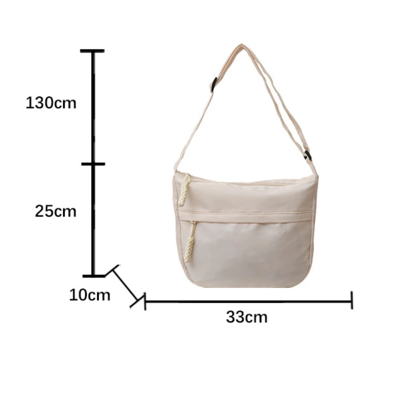 Fashionable Commuter Large Capacity Crossbody Bag Simple Sweet Casual Shoulder Bag Artistic Girl Trendy Underarm Tote Bag