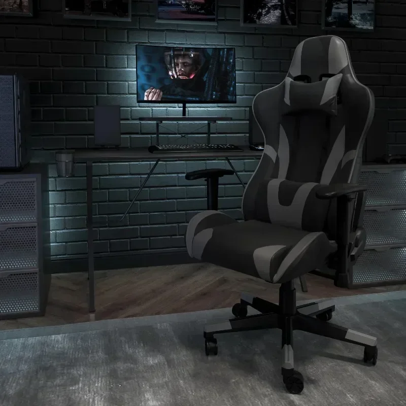 Furniture X30 Gaming Chair Racing Office Ergonomic Computer Chair with Reclining Back and Slide-Out Footrest in Gray