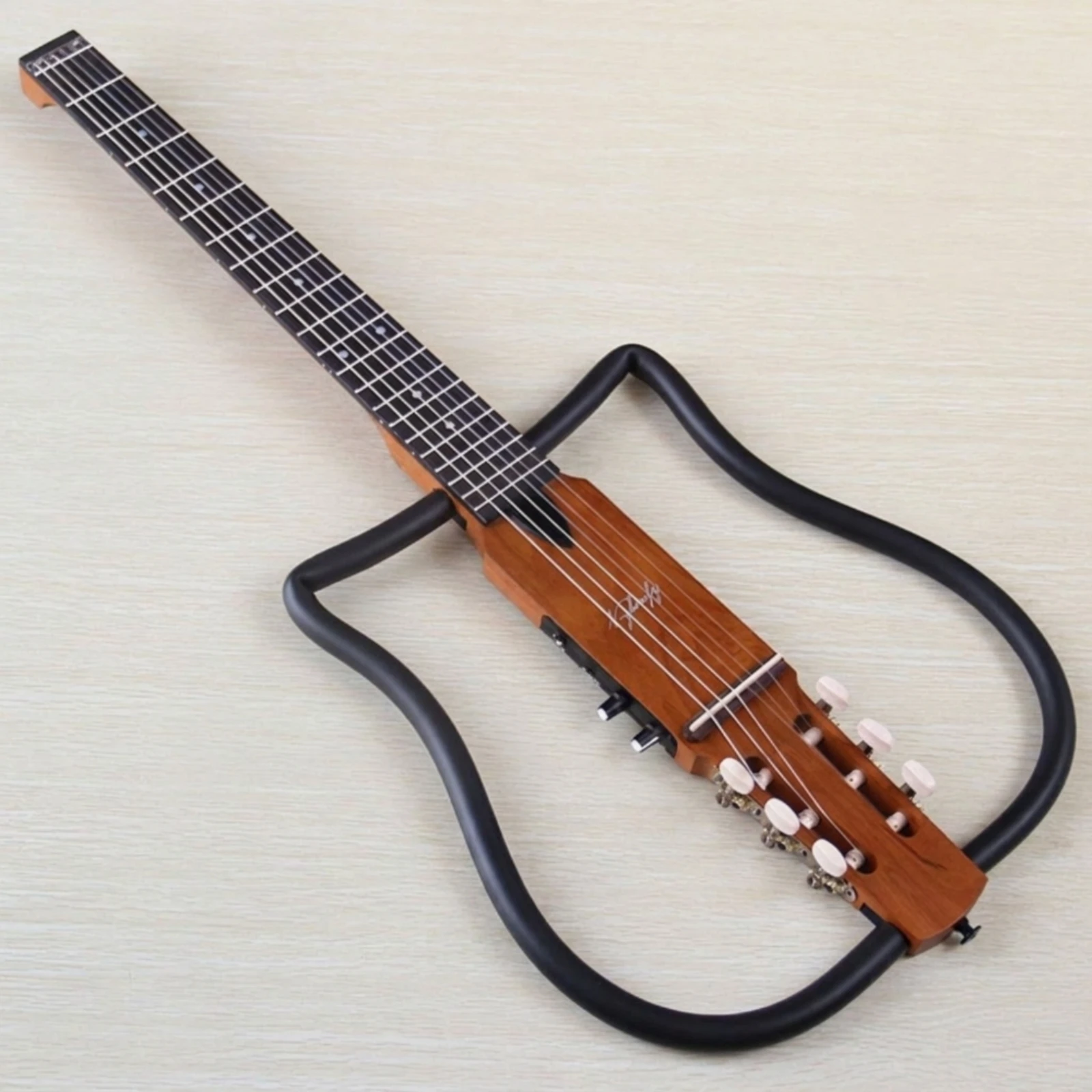 Folding Guitar Portable Headless Guitar Foldable Classic for Travelers, Travel, Practice view 6