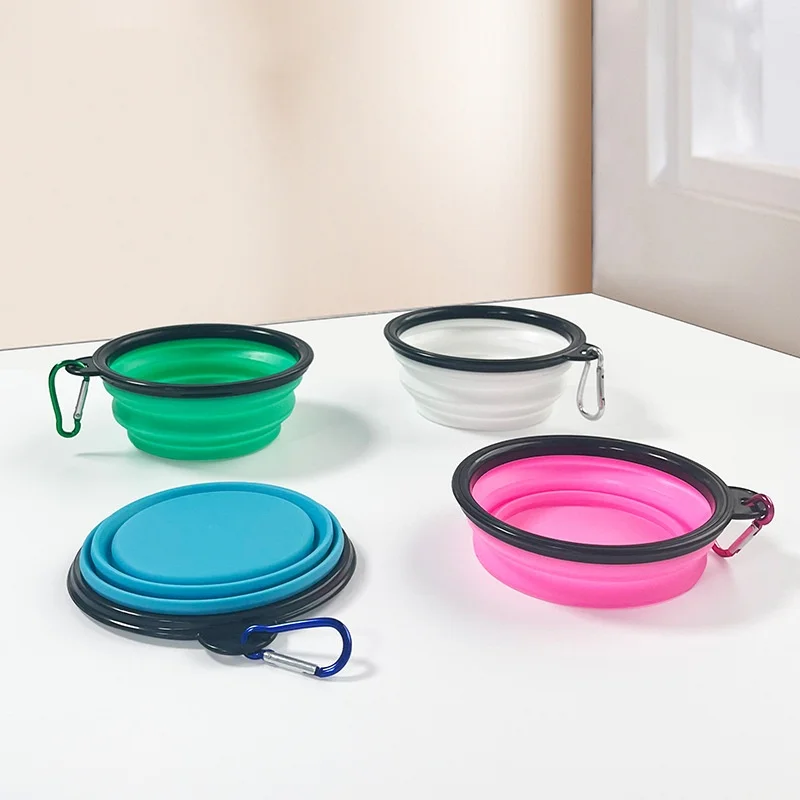 Portable Pet Food Bowl Durable TPR Bowl Cat and Dog Food Pet Silicone Collapsible Bowl Portable Travel Outdoor Water Food Bowl