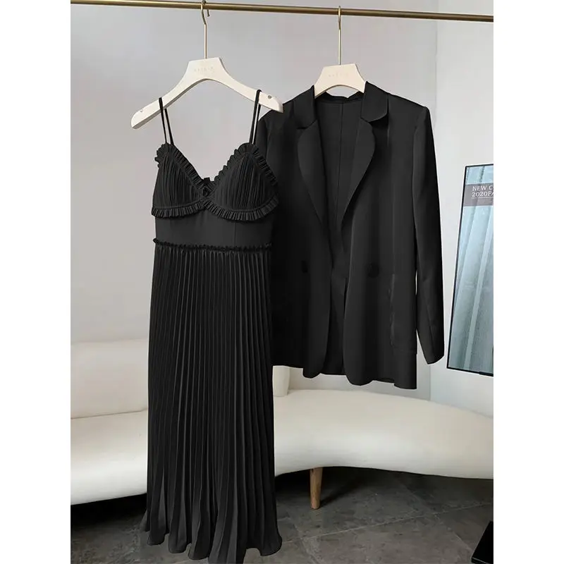 Women Suits Lace Office Lady Dress Suits Full Autumn Spring Single Breasted Knee-Length Office Lady 2 Pic Set High Quality