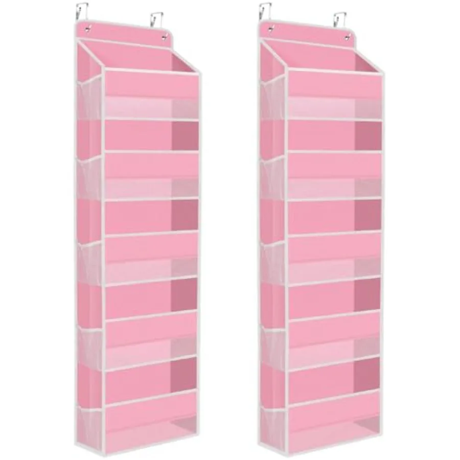 

Over The Door Organizer Hanging Storage Organizers with Clear Window 40lb Large Capacity Room Organizer for Pantry Laundry Bath
