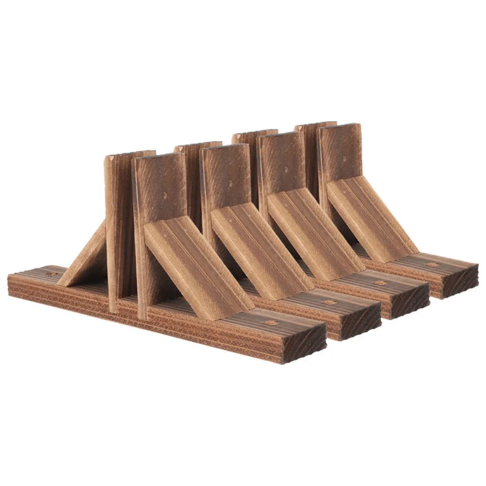 

4pcs Wood Fence Base Kit Small Fences Garden Lawn Decorative Grid Partition Wood Holder Support Practical Fence Parts