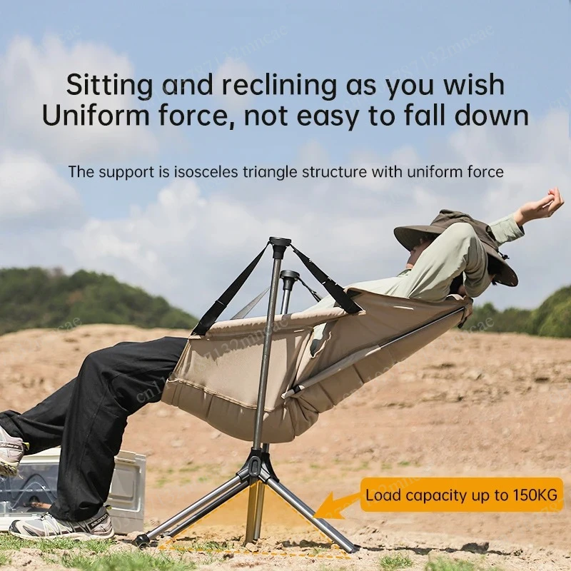 Camping folding swing chair, lightweight leisure chair, beach garden rocking chair