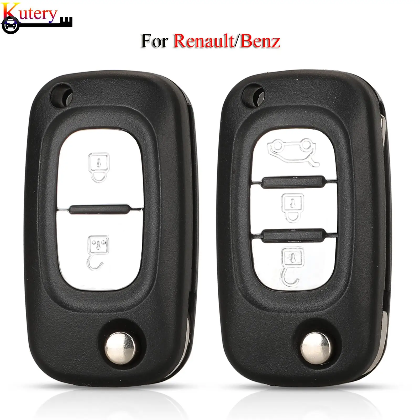 

jingyuqin Folding Remote Key Shell For Renault Clio Master Modus Twingo For Mercedes Benz Smart Fortwo 453 Forfour 2/3Buttons