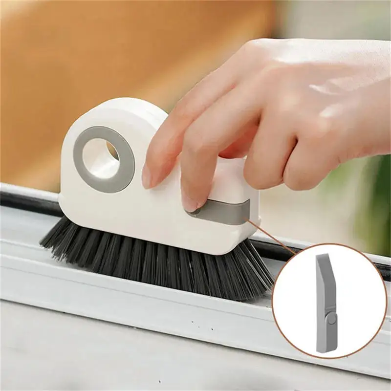 2 In 1 Window Groove Cleaning Brush Door Groove Cleaning Tool Sliding Door Track Floor Gap Brushes Hand-held Crevice Cleaner