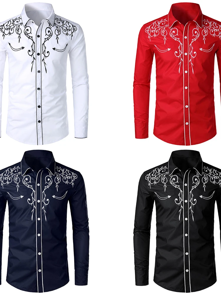メンズ無地刺繍プリントシャツカジュアル長袖ポロカラー通気性快適肌に優しい秋のファッション