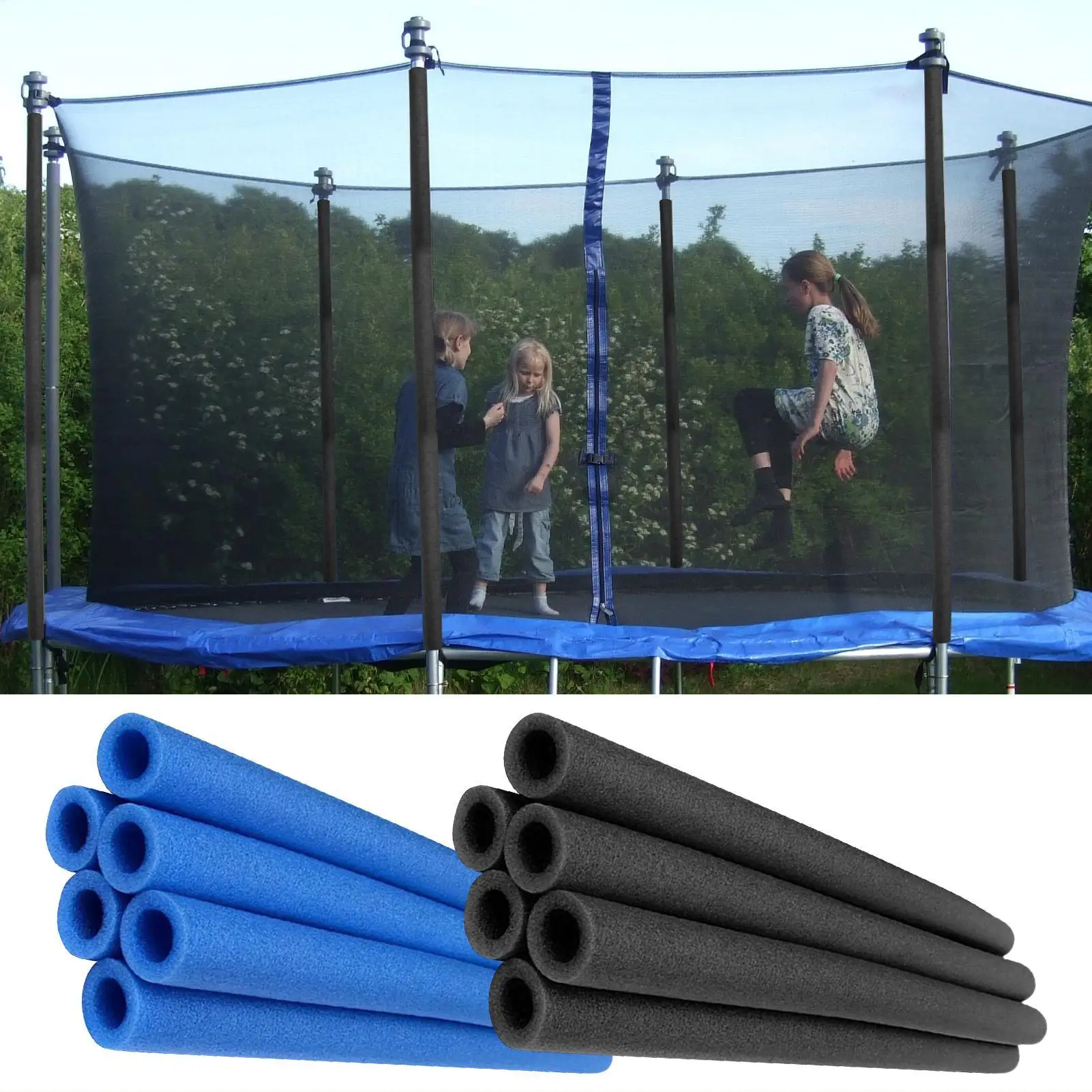 6PCS Ersatz Trampolin Pole Abdeckung Polsterung Schaum 88cm Länge Trampolin Pole Schaum Hülse Trampolin Zubehör
