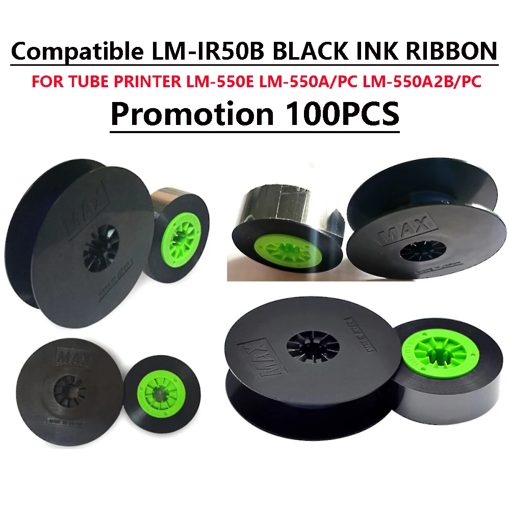 100PCS INK RIBBON LM-IR50B BLACK Ink Cartridge For Wire Marking Machine Electronic Engraving Machine LM-550A/E LABEL Typewriter