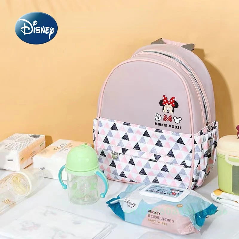 Disney-Bolso urinario de Mickey y Minnie para bebé, mochila de marca de lujo Original, bolso semitransparente con dibujos animados, a la moda