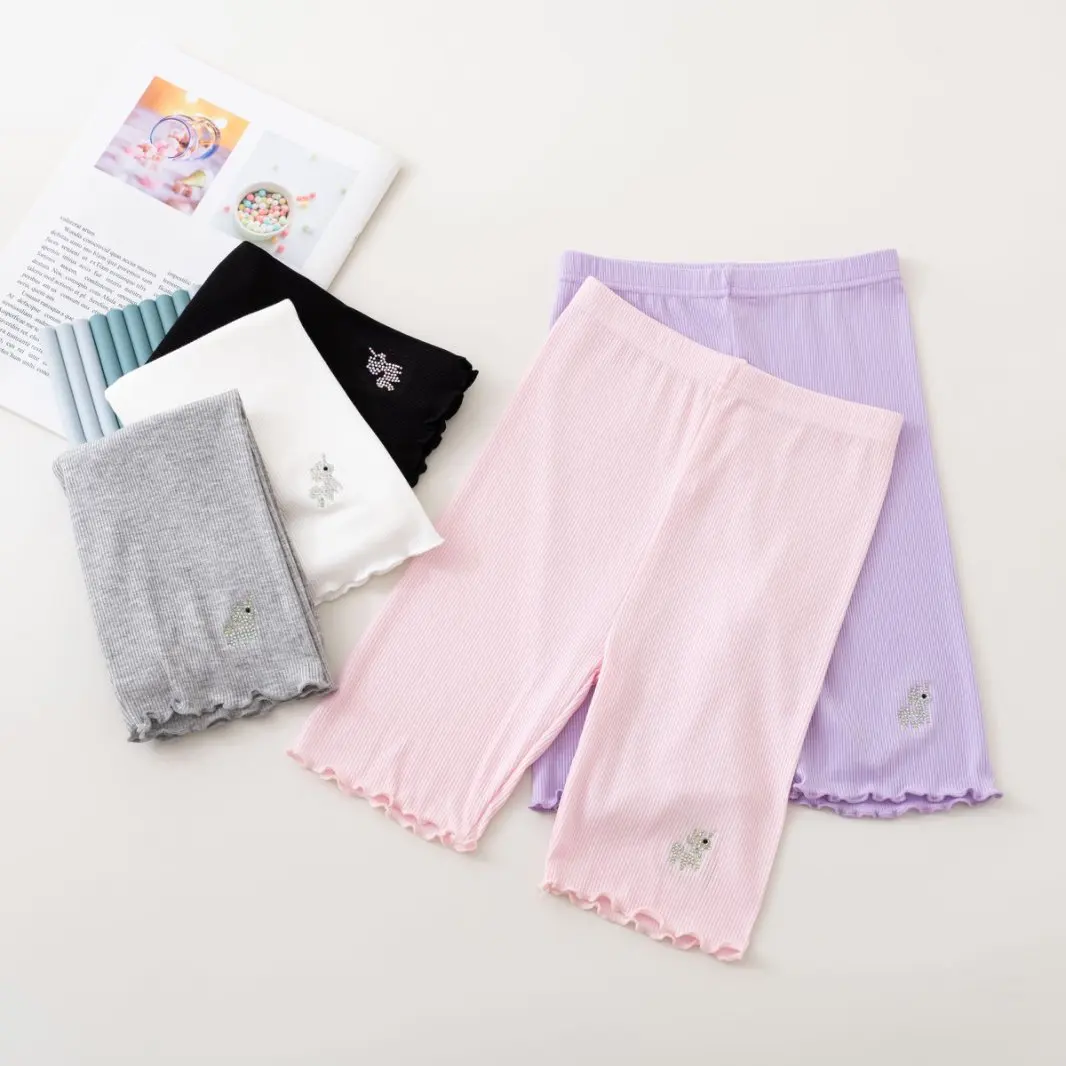 5Pcs Children's Leggings Safety Pants, Spring/Summer Thin Modal Shorts, Little Girls Wearing Skirts, Anti-Exposure Safety Pants