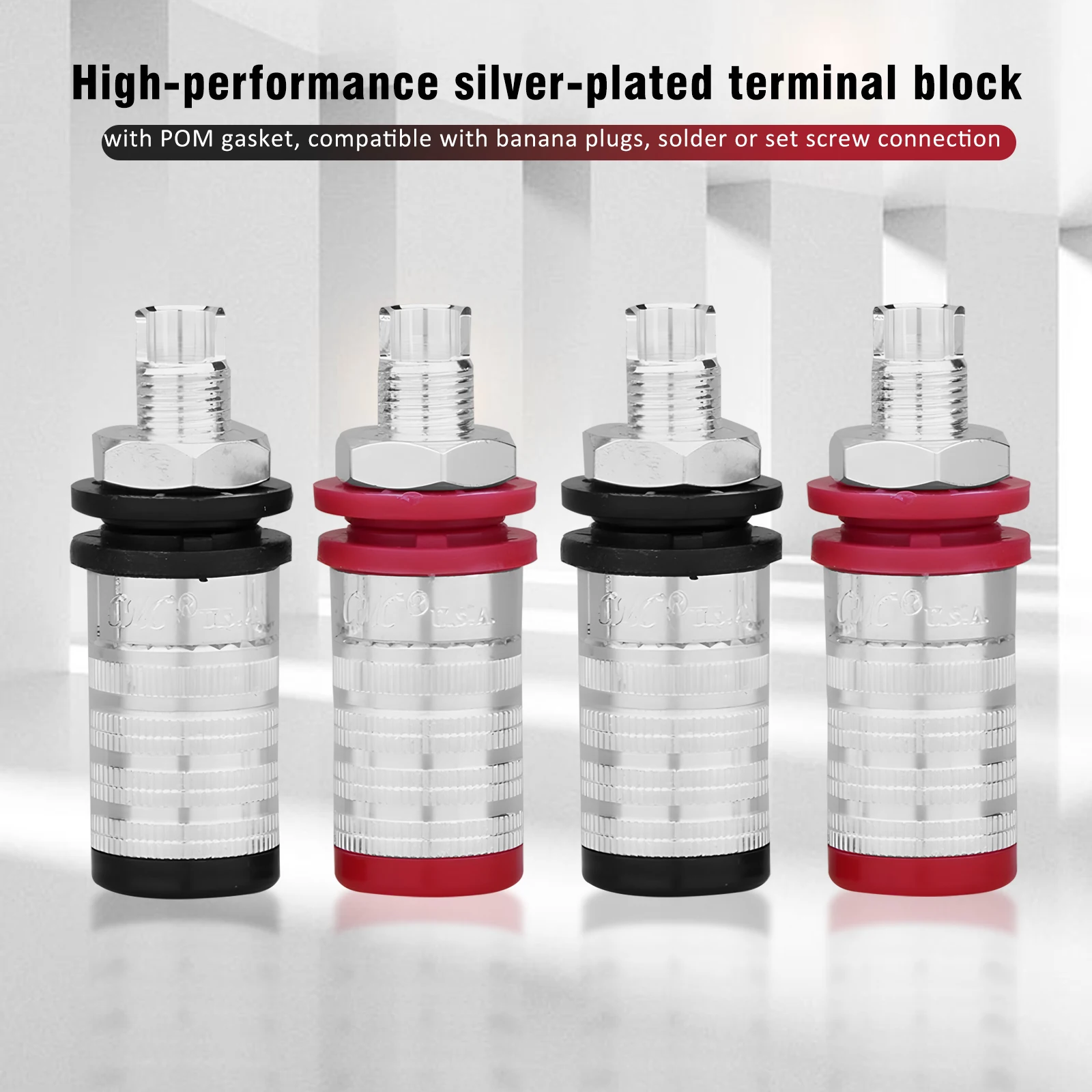 

HIFI Binding Posts Audio Silver Plated OFC Speaker Amplifier Terminal Banana Plug Socket Output Connector Hifi Audio DIY