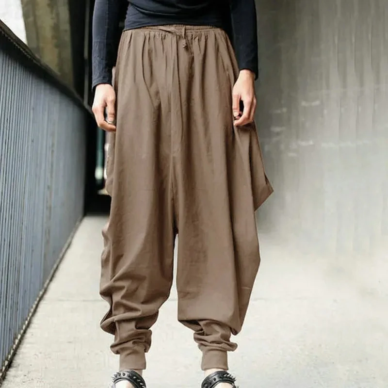 Pantalones Anchos de Estilo Medieval, Renacentista, Pirata, Vikingo, para Cosplay, Hip Hop, para Adultos, Modelo KK56