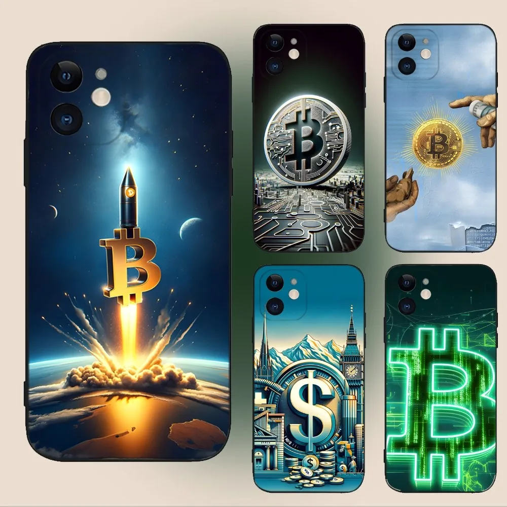 Accept Bitcoin Phone Case For iPhone 15,14,13,12,11,Plus,Pro Max,XS,X,XR,SE,Mini,8,7 Soft Silicone Black Cover