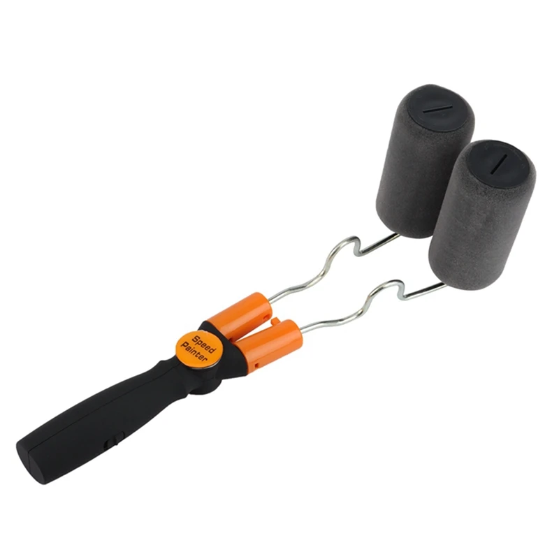 طقم فرش دوارة طلاء بقضيب تلسكوبي ، متين ، برأسين ، ديكور منزلي ، حائط ، تصنعه بنفسك ، طلاء إبداعي ، جديد ، 2 *