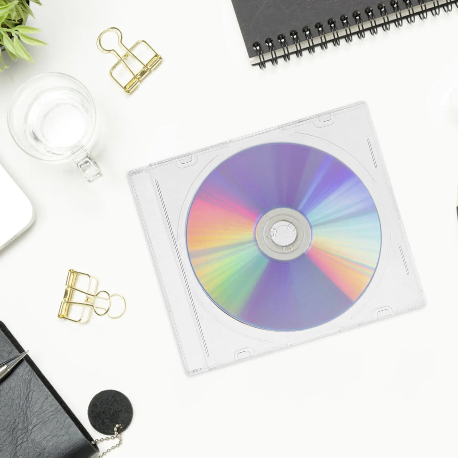 2Pcs Acrylic Cd Storage Case Transparent Polished Edge Safe Burr Free Lightweight Compact for Cds Dvds Games Pc Discs Travel