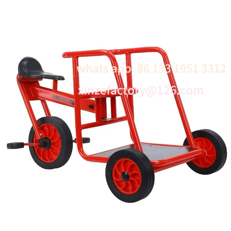 

Kindergarten children's tricycle double bicycle children's preschool education stroller with bucket can bring people outdoor toy
