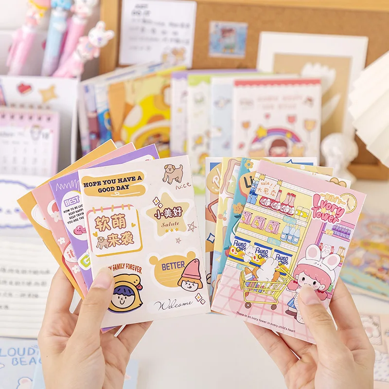 20pcs Cartoon Cute Mini Notebook Portable Diary Notepad Kid\'s Pocket  Small Prize Kindergarten Booklet