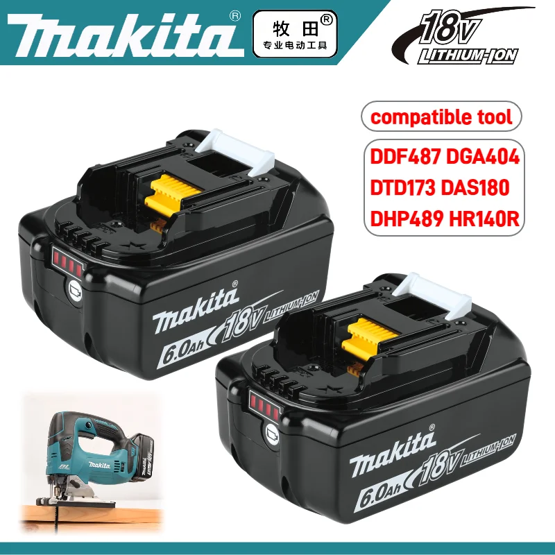 

100% genuine Makita 18V Battery，original 6.0Ah Rechargeable li-ion battery, for BL1830 BL1840 BL1850 BL1860 Replacement Battery